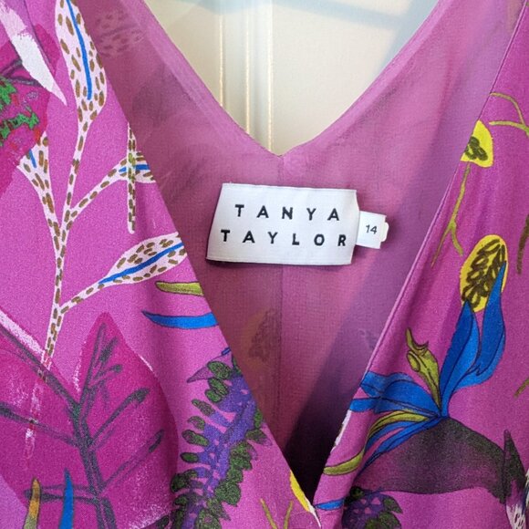 Tanya Taylor botanical print silk wrap dress - Picture 3 of 4